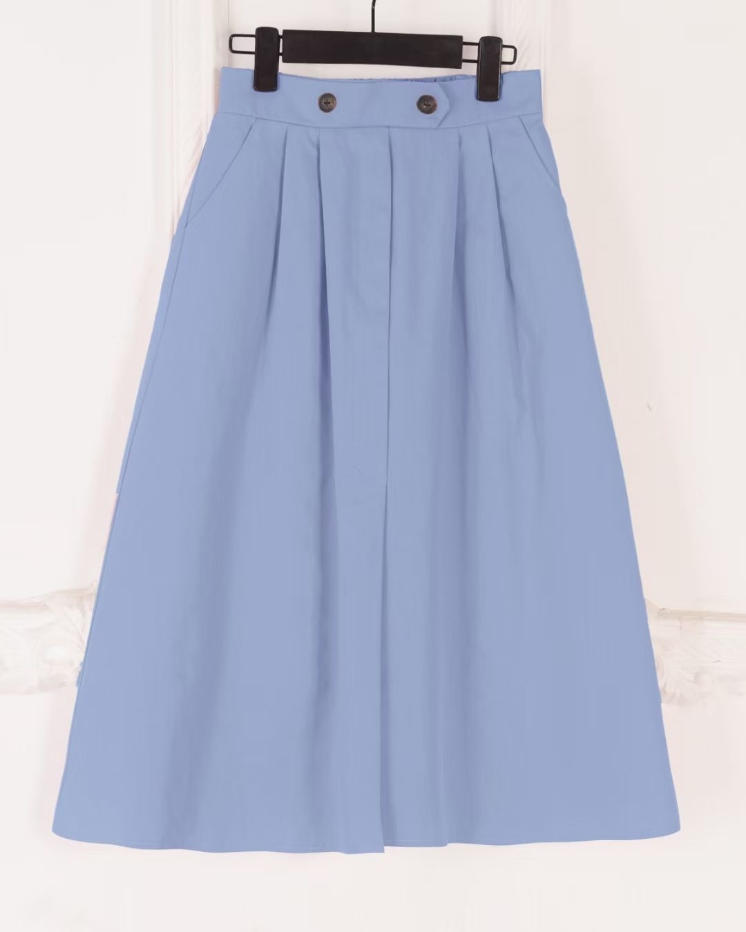 春秋季2021新款伞裙韩版中长款半身裙高腰a字裙百搭裙子ins超仙