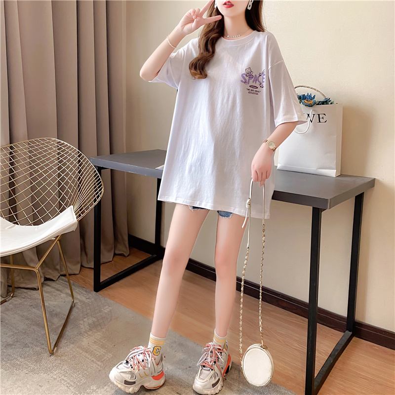 ins超火卡通字母短袖t恤女夏韩版潮学生宽松百搭半袖上衣服