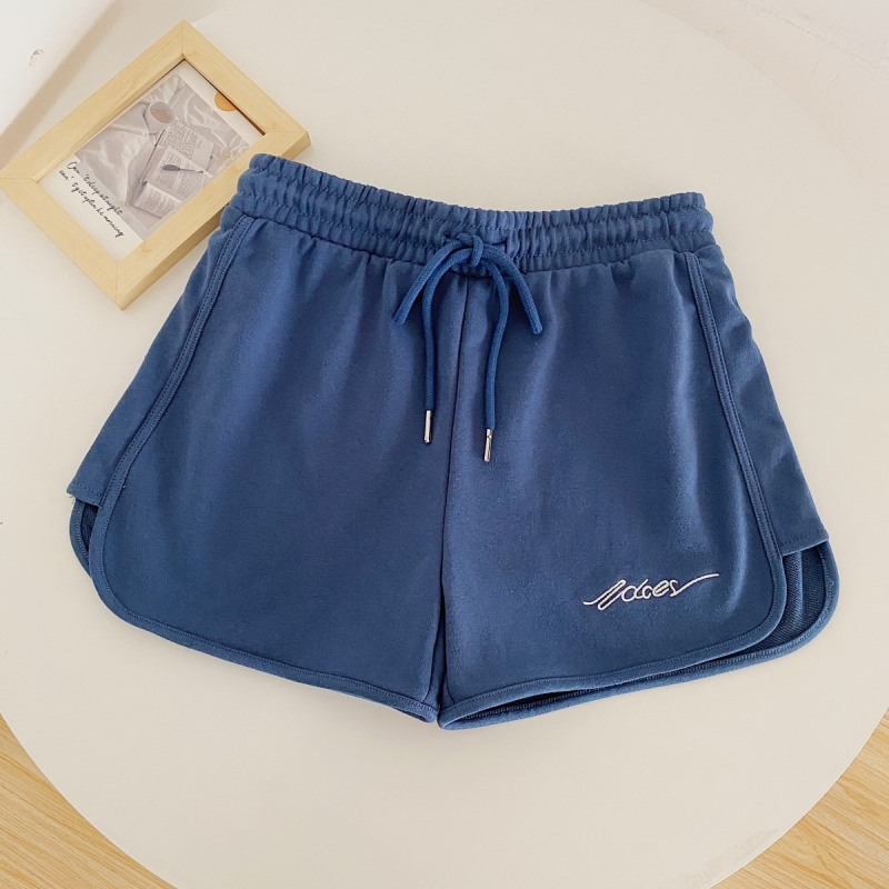 实拍~鱼鳞布7525棉~夏季短裤女高腰运动裤哈伦休闲裤热裤