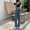 夏季高腰复古宽松显瘦直筒牛仔裤长裤子女轮播图4
