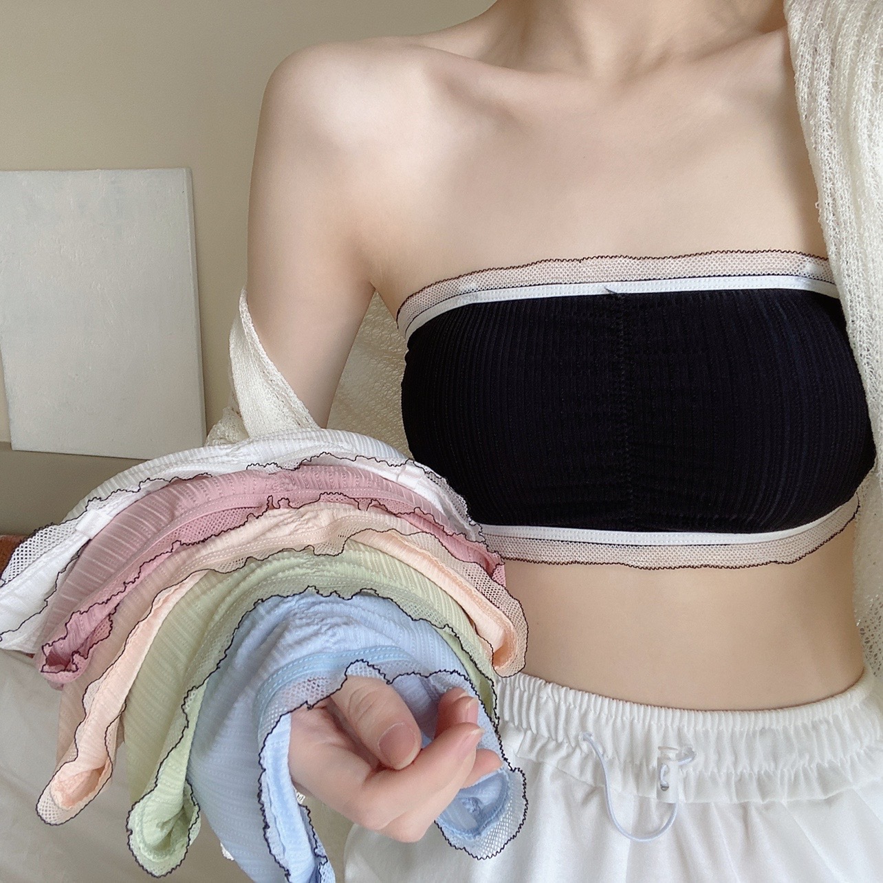 无肩带裹胸新款女装韩版抹胸背心内搭无钢圈文胸