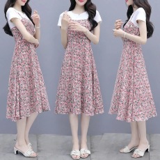 批发吊带假两件连衣裙<b class='q'>女</b>2026夏季<b class='q'>新款</b>轻熟风气质显瘦遮肉过膝长裙子潮