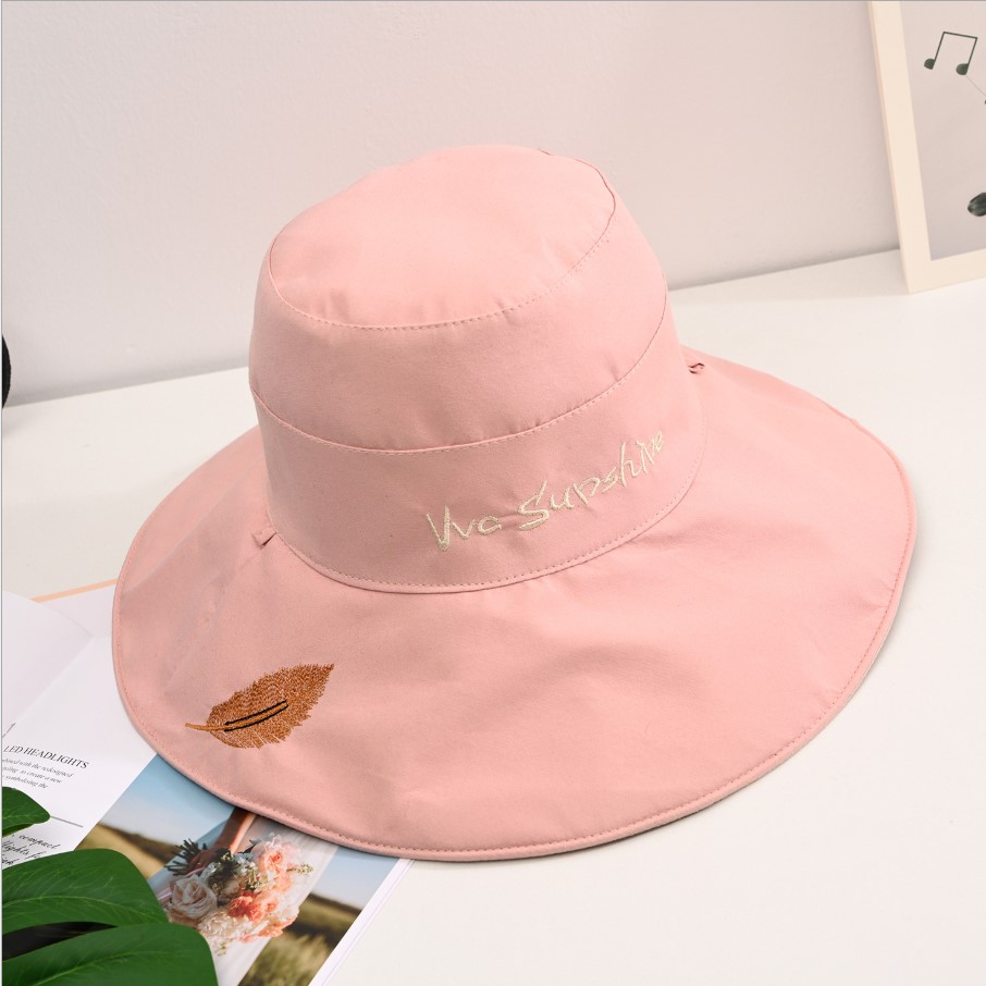双面叶子渔夫帽女夏天遮脸早春遮阳夏大沿春秋太阳夏季防晒帽子