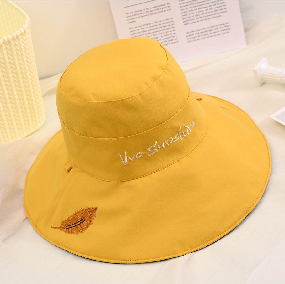双面叶子渔夫帽女夏天遮脸早春遮阳夏大沿春秋太阳夏季防晒帽子