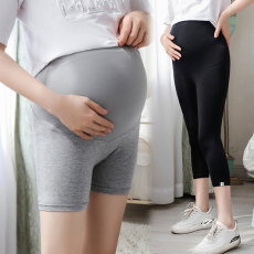 批发实拍 加肥七分裤夏季新款孕妇无痕高腰托腹纯棉<b class='q'>打底裤</b>三分安全裤