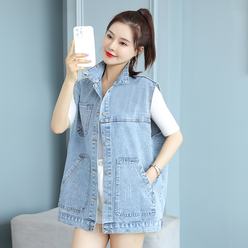 网红牛仔马甲女韩版宽松春夏季新款中长款外穿背心马夹外套ins潮