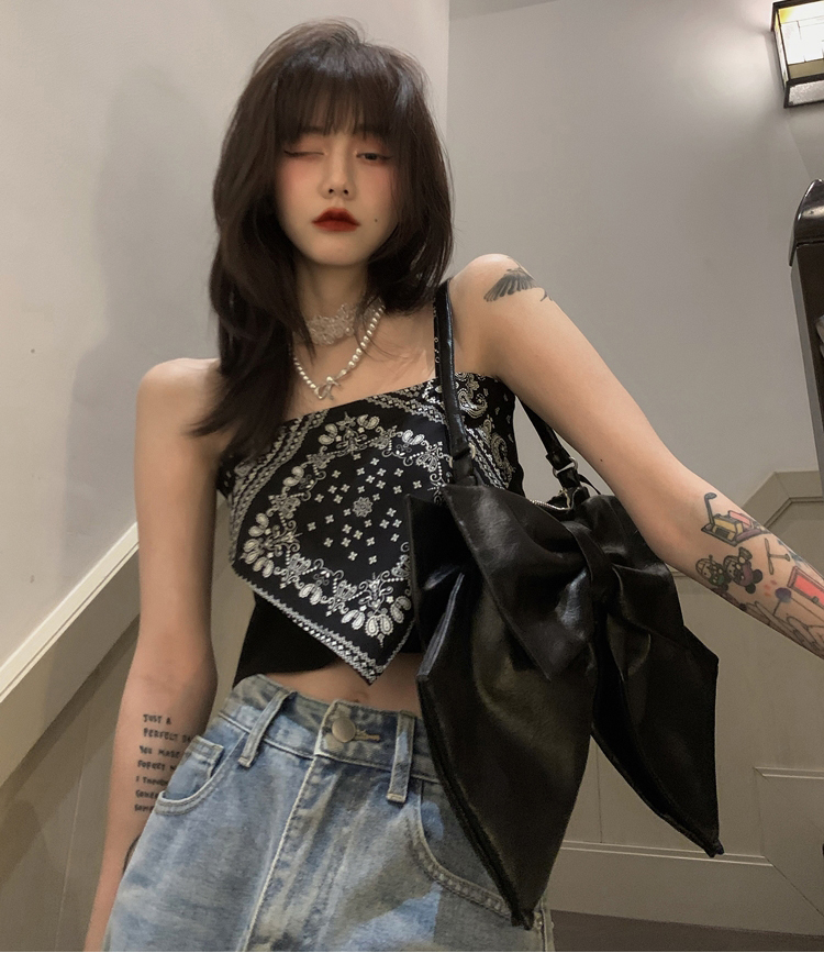fortylions 사십 사자 세련된 레트로 선택하지 마라. 사람들 핫걸 프린트 만나는 캐미솔 인사이드 가져 가라.
