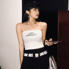 批发<b class='q'>夏</b>季冰丝吊带背心方领修身百搭带胸垫外穿内搭打底上衣抹胸