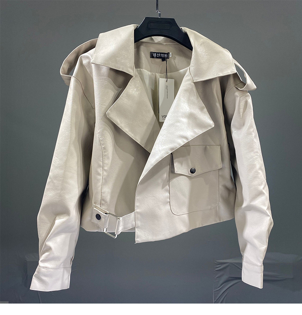 明星同款pu皮衣女皮夹克宽松韩版短款夹克潮机车小外套非实拍