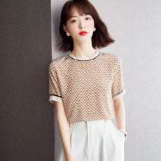 批发实拍◆有◆2026真丝<b class='q'>T</b><b class='q'>恤</b>女<b class='q'>短袖</b>印花小衫夏季新款蚕丝上衣