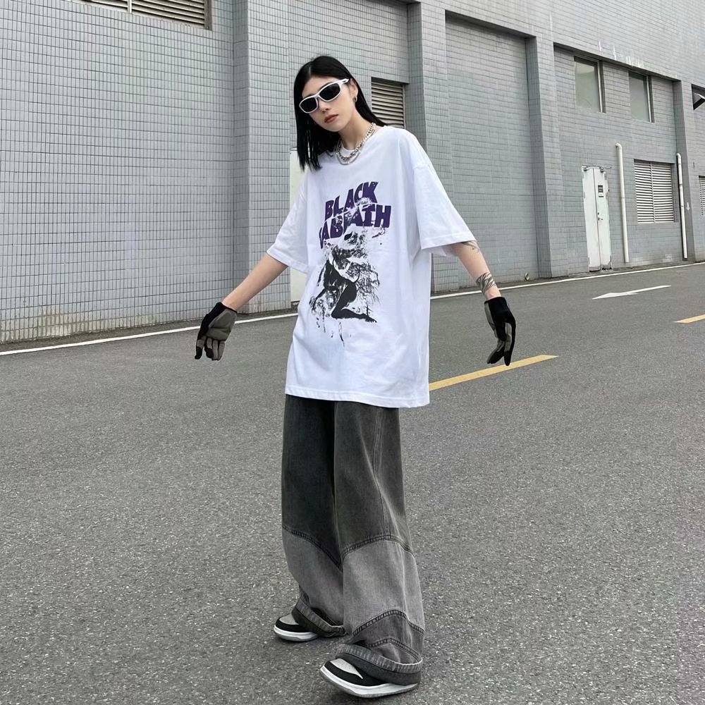 网图t恤城市风貌青春流行印花五分袖夏季休闲男时尚潮牌ins潮宽松