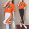 6535棉夏季曳步舞服短袖长裤时尚运动两件套宽松大码女装学生休闲轮播图1