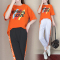 6535棉夏季曳步舞服短袖长裤时尚运动两件套宽松大码女装学生休闲轮播图3