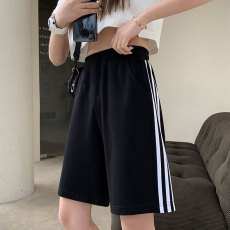 批发100%纯棉官图 夏季运动短裤<b class='q'>女</b>白色五分裤宽松<b class='q'>休闲裤</b>子显瘦