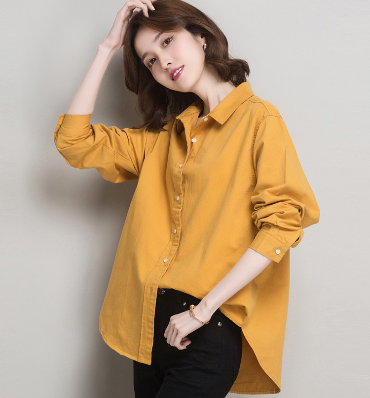 纯棉衬衫女长袖设计感小众时尚衬衣新款通勤简约纯色宽松全棉外套