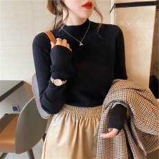 半高领打底衫秋冬新款羊毛针织衫女长袖内搭修身上衣