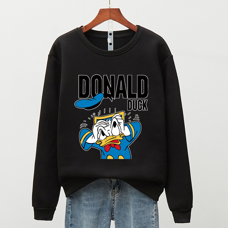 实拍加绒秋冬季韩版套头圆领卫衣女宽松男女款学生情侣装