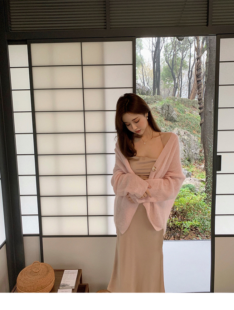 jill大姐姐 大牌开衫 马海毛慵懒感百搭外套一粒扣防晒针织外搭