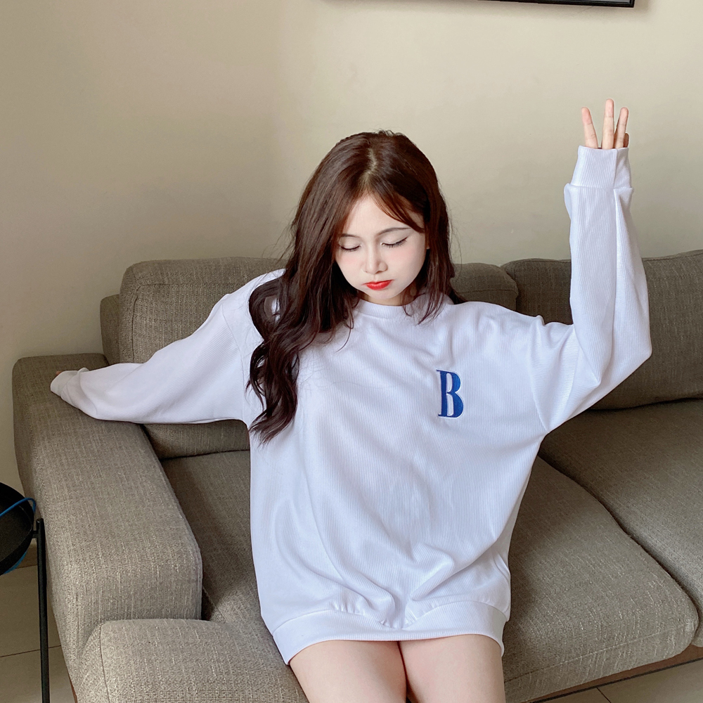 实拍 华夫格卫衣女秋款2021新款韩版宽松设计感小众上衣服女ins潮