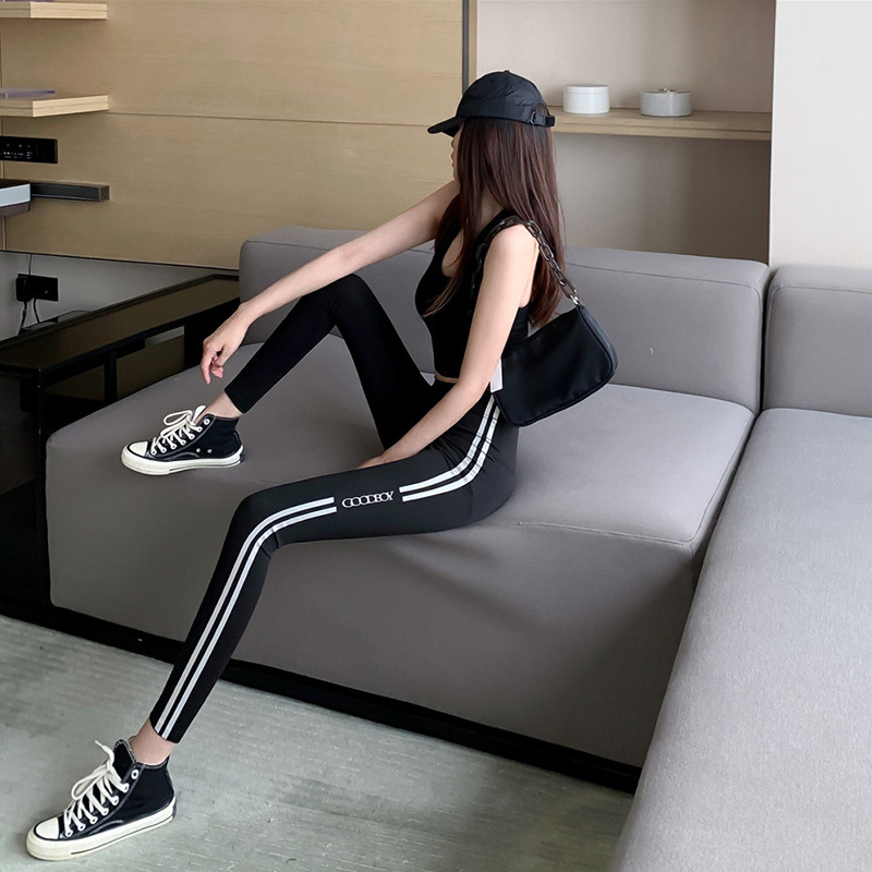 网红鲨鱼裤女春秋外穿薄款小个子收腹提臀瑜伽芭比飞行女神裤夏季