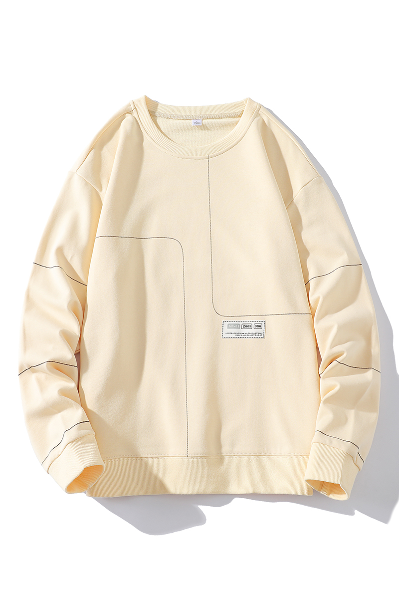 卫衣男2021秋季新款春秋装套头上衣服潮流休闲薄款撞色边长袖t恤