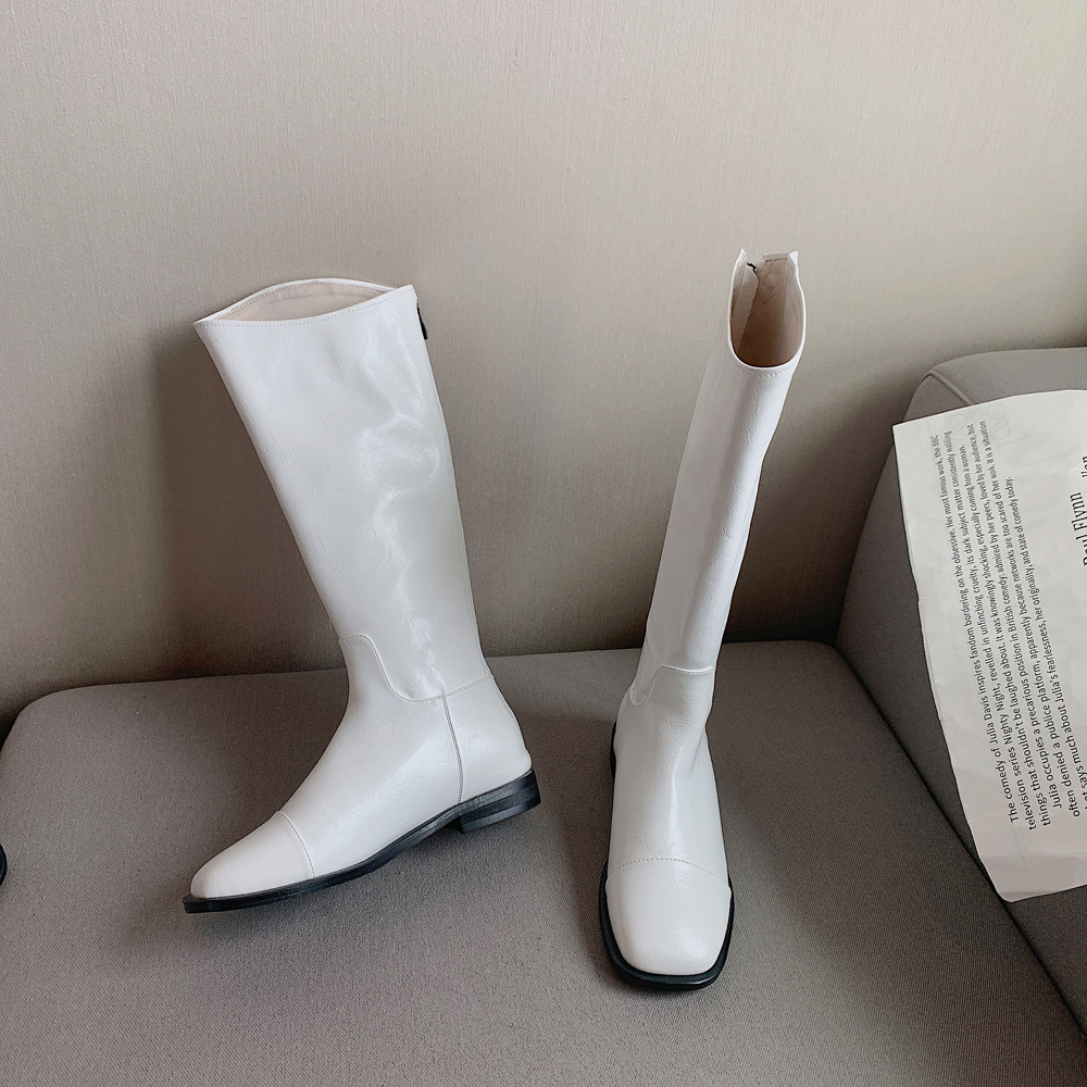 白色长筒马丁靴女鞋子高筒夏季薄款骑士长靴春秋单靴炸街小短靴子