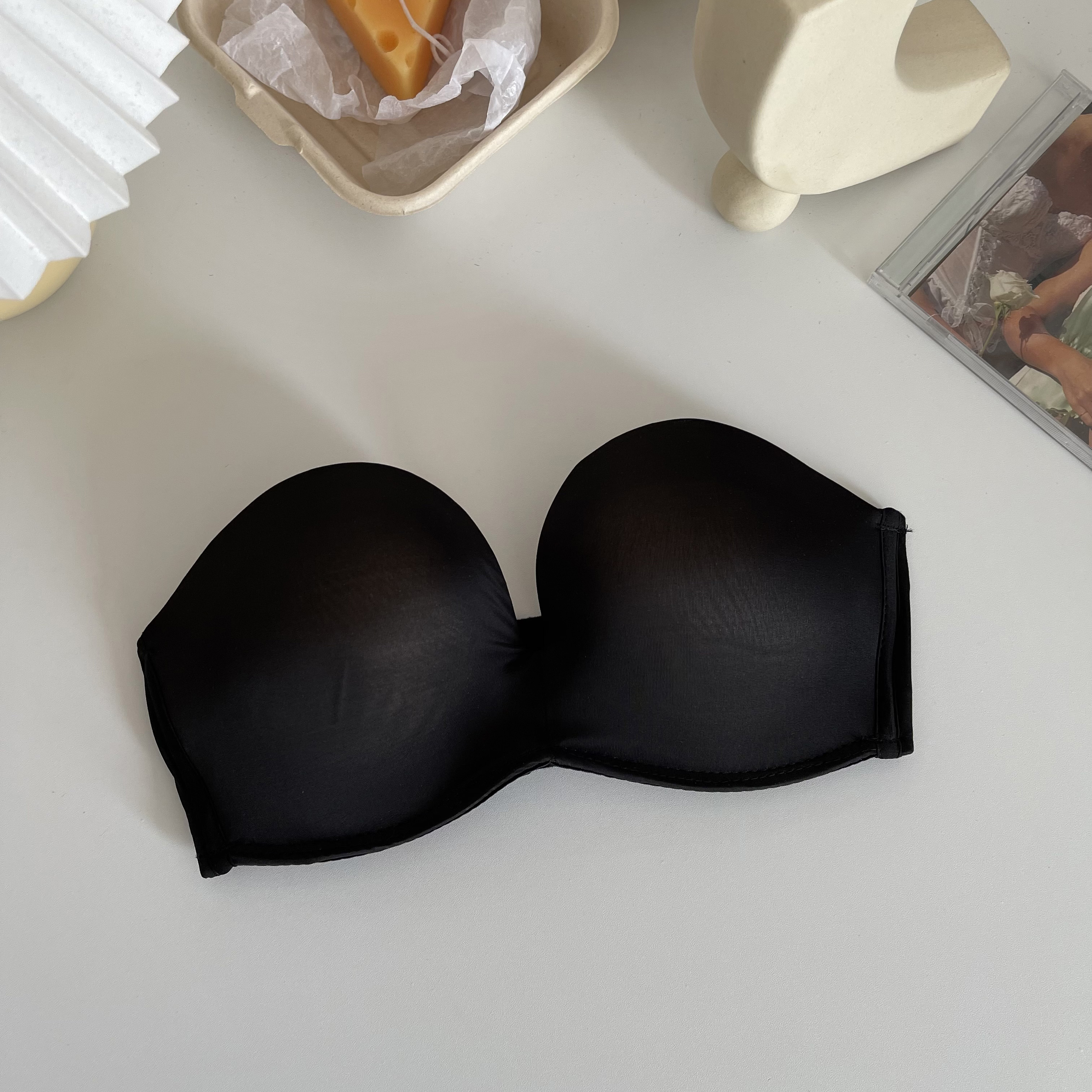 实拍实价超防滑文胸无肩带 隐形聚拢薄款半杯无痕婚纱内衣抹胸