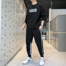 批发新款男装秋<b class='q'>冬</b>季时尚二件套装港风宽松青年个性印字母长袖上装长裤