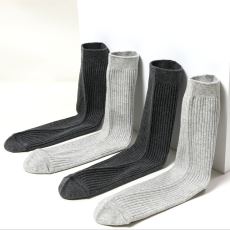 批发5双装  秋冬<b class='q'>男士</b>双针加厚中筒厚款条纹商务休闲男<b class='q'>袜</b>