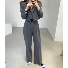 批发<b class='q'>韩国</b>chic 秋季时尚洋气宽松休闲<b class='q'>西装</b>外套西服长裤套装两件套
