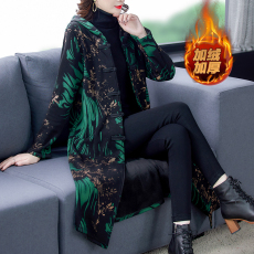 批发实拍2025冬季新款民族风外套加绒长款连帽盘扣宽松毛呢外套女式