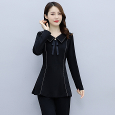 批发胖MM2022年<b class='q'>春</b>秋新款大码女装宽松气质圆领时尚织带拼接长袖上衣潮