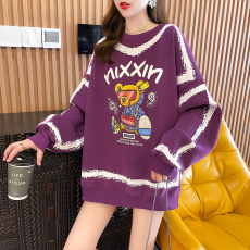 批发实拍棉质<b class='q'>大码</b><b class='q'>女装</b>春秋薄长袖卫衣女韩版宽松显瘦设计感上衣网红