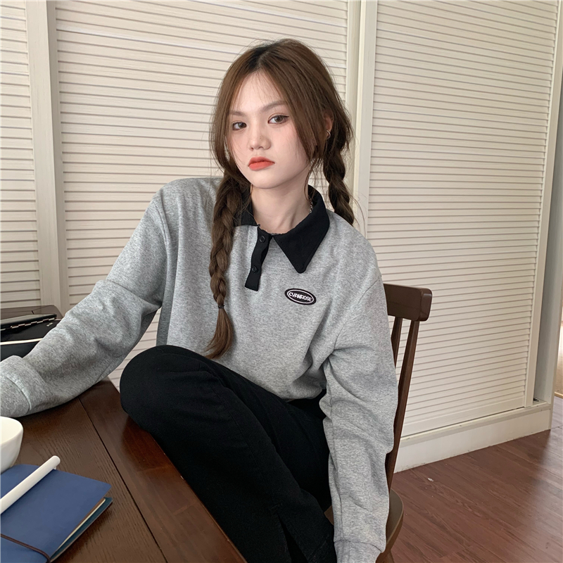 실사 정가 레트로 polo 루즈핏 허리 수축 쇼트 스타일 맨위 티셔츠