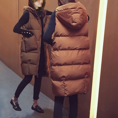 2021新款大码女装秋冬棉马甲中长款胖m妹棉衣服显瘦百搭200斤外套