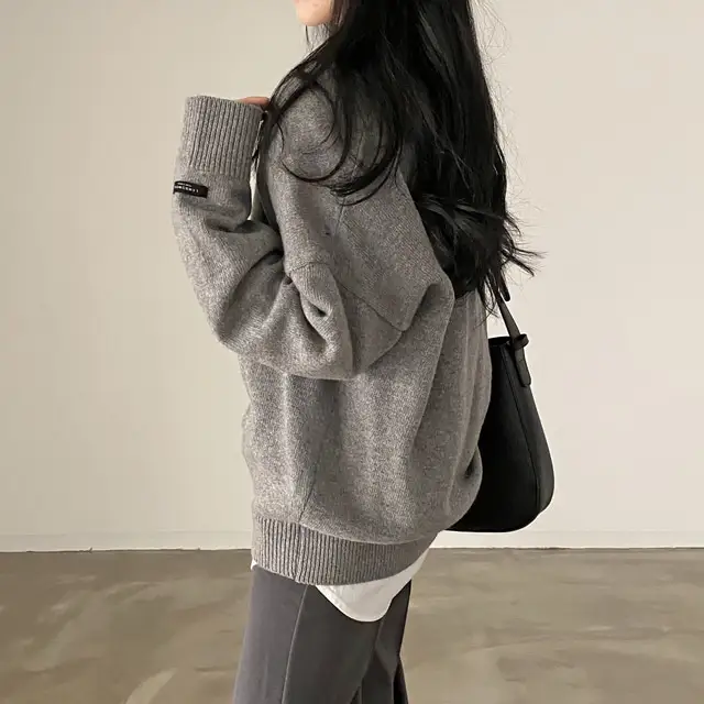 레트로 루즈핏 V넥 니트 상세 이미지 13