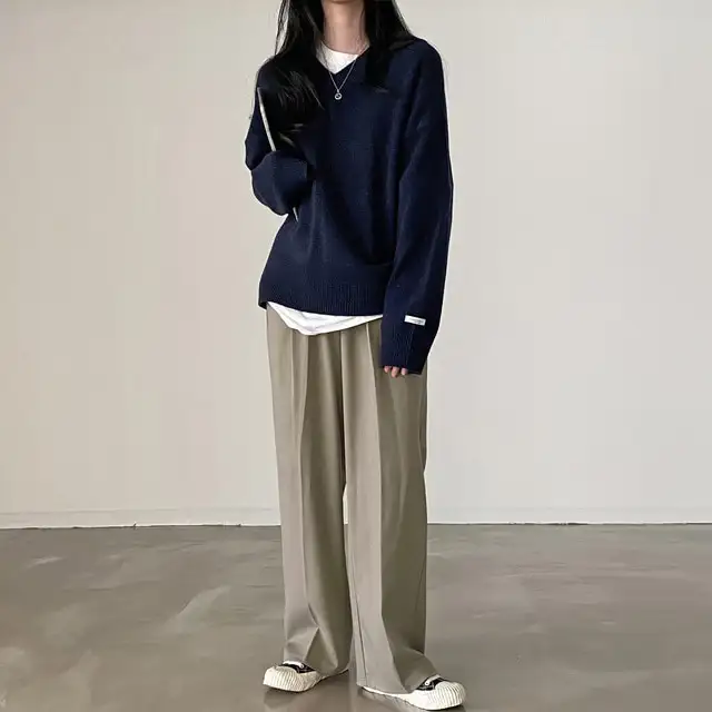 레트로 루즈핏 V넥 니트 상세 이미지 19