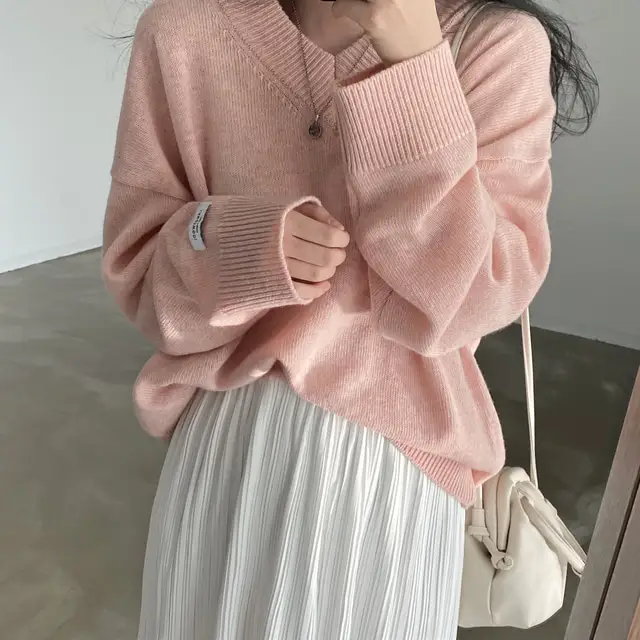 레트로 루즈핏 V넥 니트 상세 이미지 22