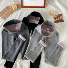 批发实拍大码秋冬纯棉加绒加厚打底裤中腰九分小脚裤弹力百搭紧身长裤