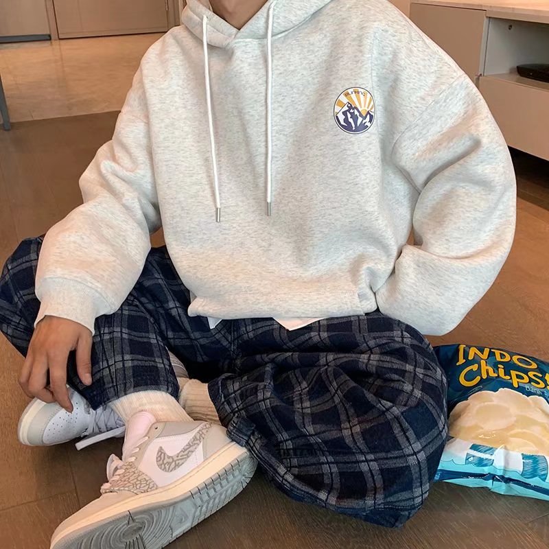 网图卫衣男连帽春秋款ins港风宽松高街套头秋季2021新款潮牌外套