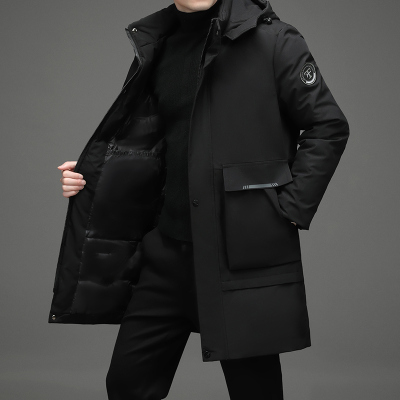2021韩版男士棉服冬季棉衣男中长款青看可脱卸帽加厚保暖棉袄外套