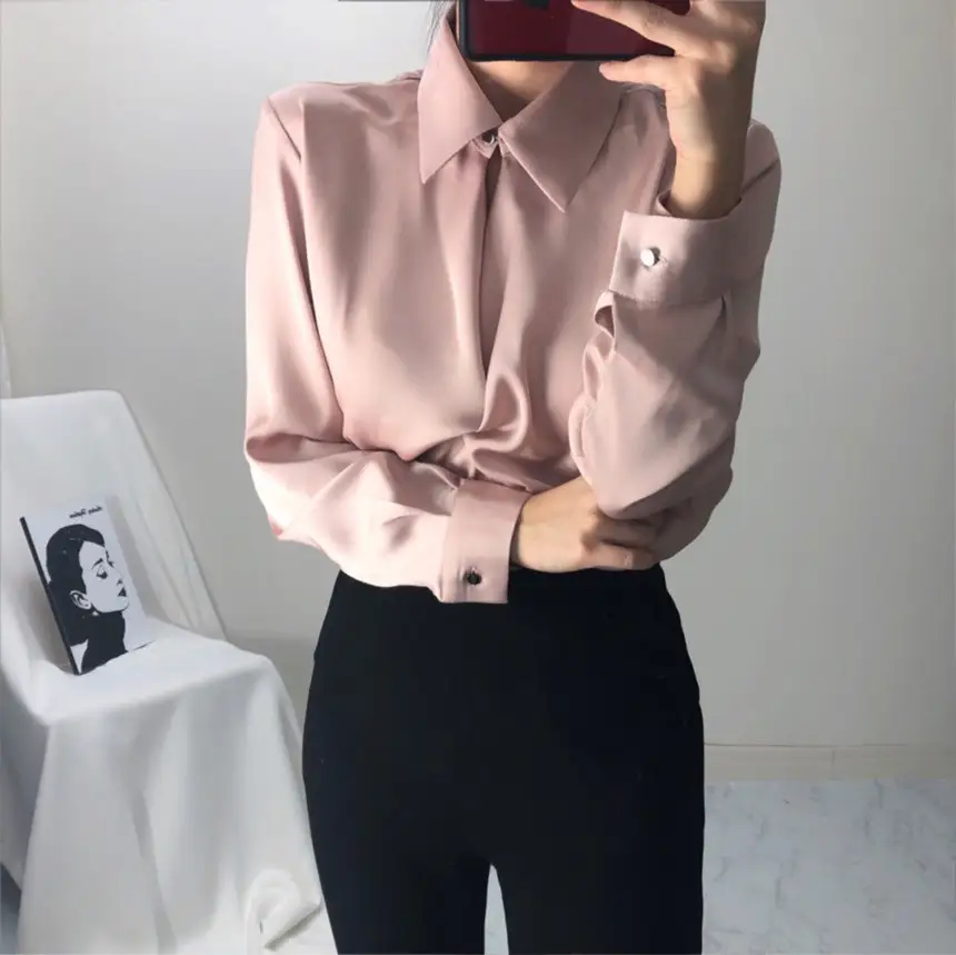 한국식 치크 뒤집어진 칼라 디자인 감각적인 티셔츠 상세 이미지 11