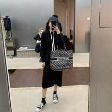 批发棉鱼鳞长袖连帽连衣<b class='q'>裙</b>秋装2025年新款中长款显瘦内搭<b class='q'>裙</b>子