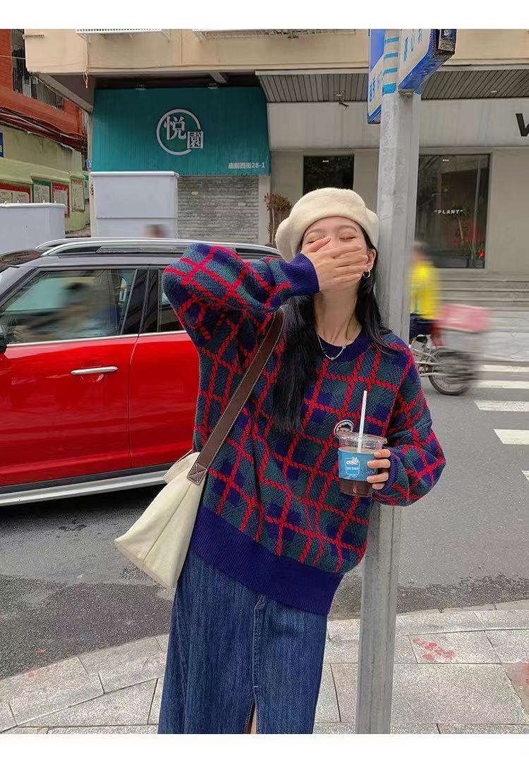 鹿毛绒 秋冬穿搭日系学院风宽松韩系温柔复古小众气质高级感毛衣