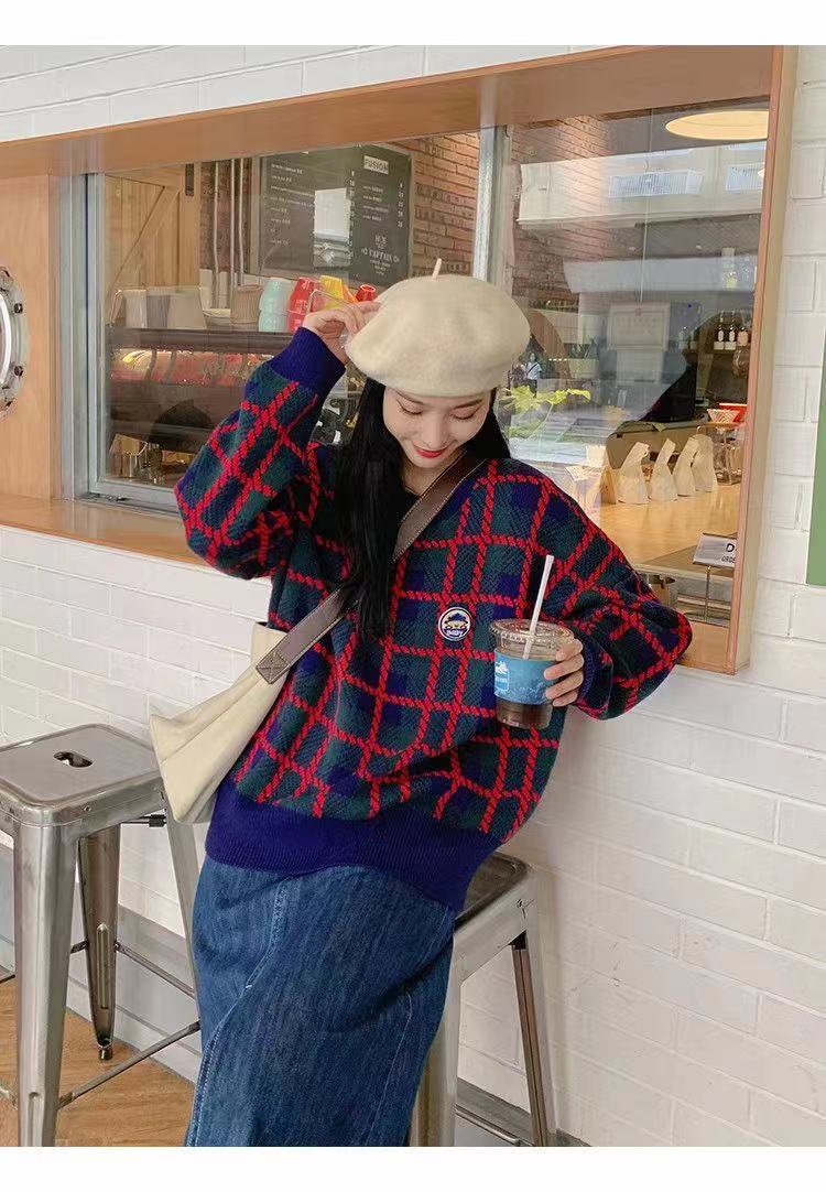 鹿毛绒 秋冬穿搭日系学院风宽松韩系温柔复古小众气质高级感毛衣