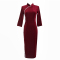 实拍旗袍红色中式敬酒服日常可穿气质显瘦修身中长款丝绒年轻款裙轮播图5