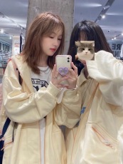 秋季酷女孩穿搭盐系可盐可甜网红炸街港味卫衣+牛仔裤两件套装潮