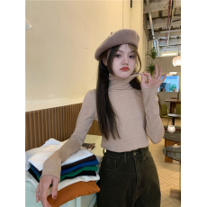 批发实拍实价 8色~堆堆领打底针织衫<b class='q'>高领</b>套头<b class='q'>毛衣</b>