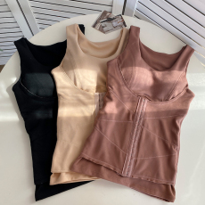 批发实拍大码德绒收副乳<b class='q'>聚拢</b>保暖背心带排扣托胸收腹打底衫束腰背心女