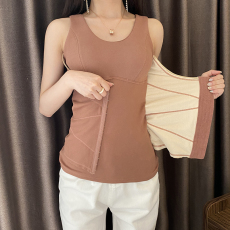 批发实拍大码德绒收副乳<b class='q'>聚拢</b>保暖背心带排扣托胸收腹打底衫束腰背心女